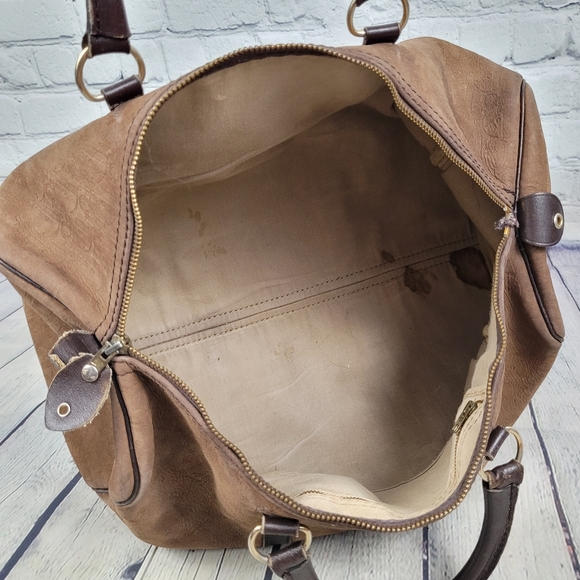 CHRISTIAN DIOR | vintage debossed suede monogram luxury trotter boston bag - Picture 9 of 16